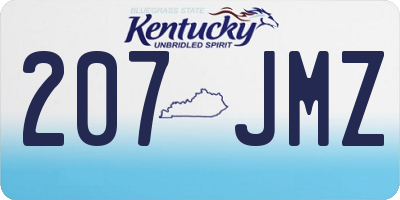 KY license plate 207JMZ