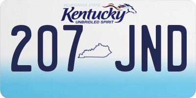 KY license plate 207JND