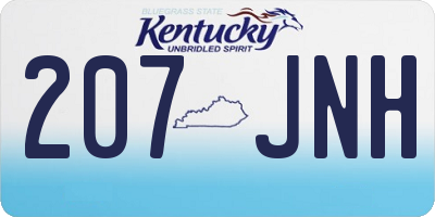 KY license plate 207JNH