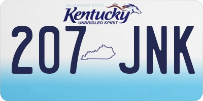 KY license plate 207JNK