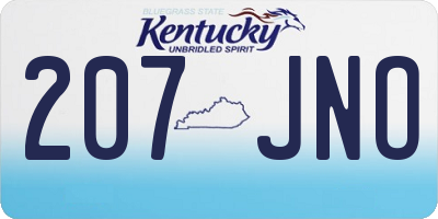 KY license plate 207JNO