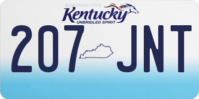 KY license plate 207JNT