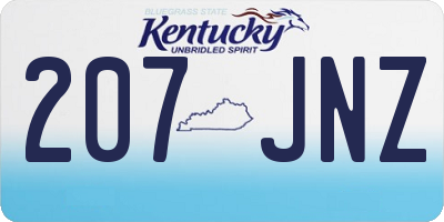 KY license plate 207JNZ