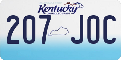 KY license plate 207JOC