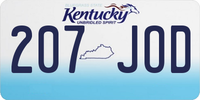 KY license plate 207JOD