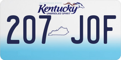 KY license plate 207JOF