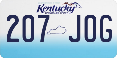 KY license plate 207JOG