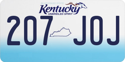KY license plate 207JOJ