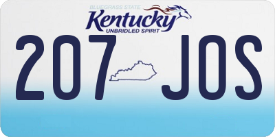 KY license plate 207JOS