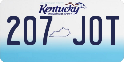 KY license plate 207JOT