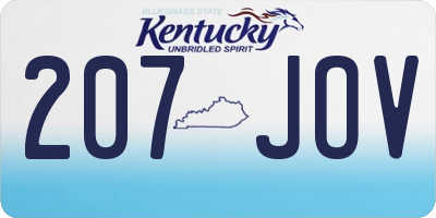 KY license plate 207JOV