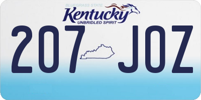 KY license plate 207JOZ