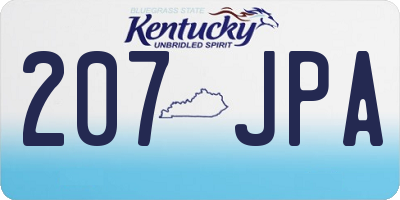 KY license plate 207JPA