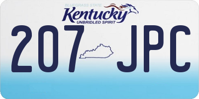 KY license plate 207JPC