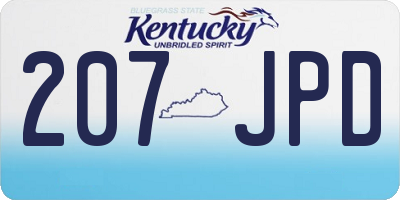 KY license plate 207JPD