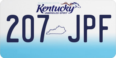 KY license plate 207JPF