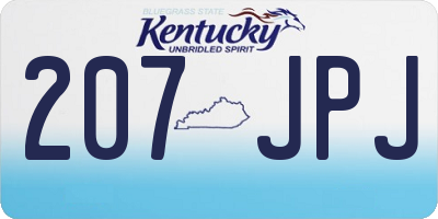 KY license plate 207JPJ