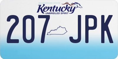 KY license plate 207JPK