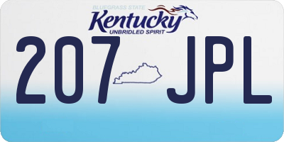 KY license plate 207JPL