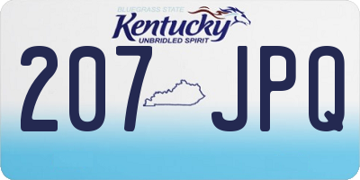 KY license plate 207JPQ