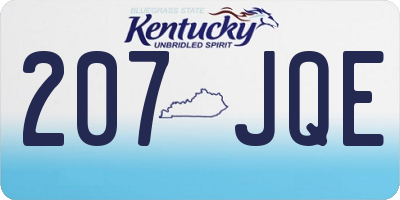 KY license plate 207JQE