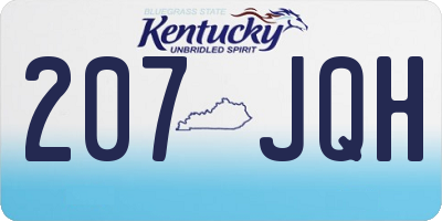 KY license plate 207JQH