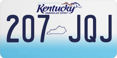 KY license plate 207JQJ
