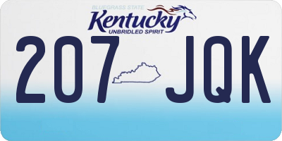 KY license plate 207JQK