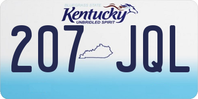 KY license plate 207JQL