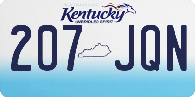 KY license plate 207JQN