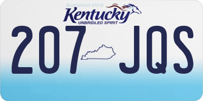 KY license plate 207JQS