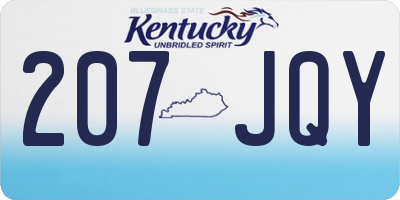 KY license plate 207JQY
