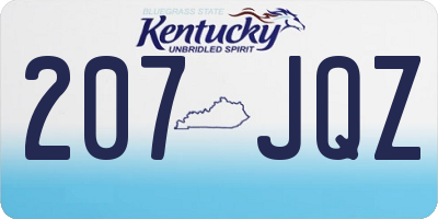 KY license plate 207JQZ