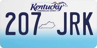 KY license plate 207JRK