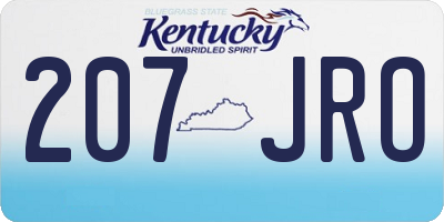 KY license plate 207JRO