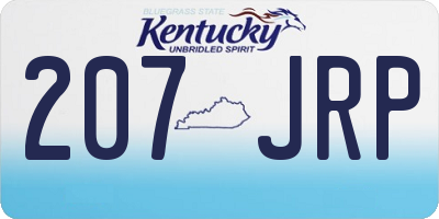 KY license plate 207JRP