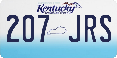 KY license plate 207JRS