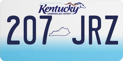 KY license plate 207JRZ
