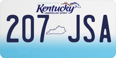 KY license plate 207JSA