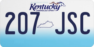 KY license plate 207JSC