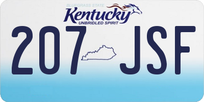 KY license plate 207JSF