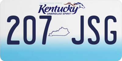 KY license plate 207JSG