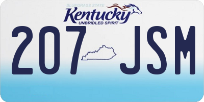 KY license plate 207JSM