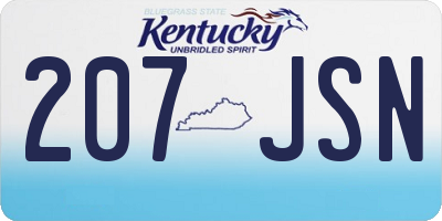 KY license plate 207JSN