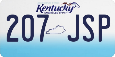 KY license plate 207JSP