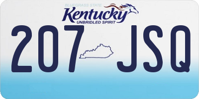 KY license plate 207JSQ