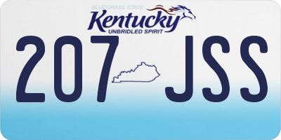 KY license plate 207JSS