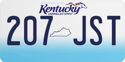 KY license plate 207JST