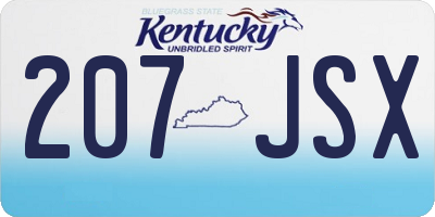 KY license plate 207JSX