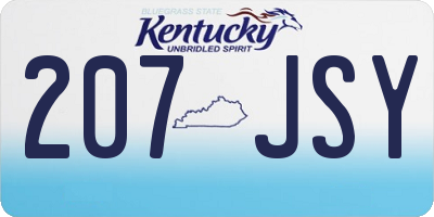 KY license plate 207JSY